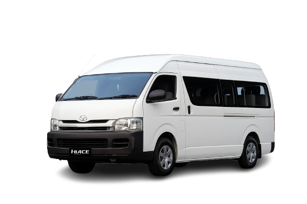 Toyota Coaster – Spacious minibus included in the NEOM Rent a Car fleet, ideal for group travel and corporate transportation across Pakistan.
