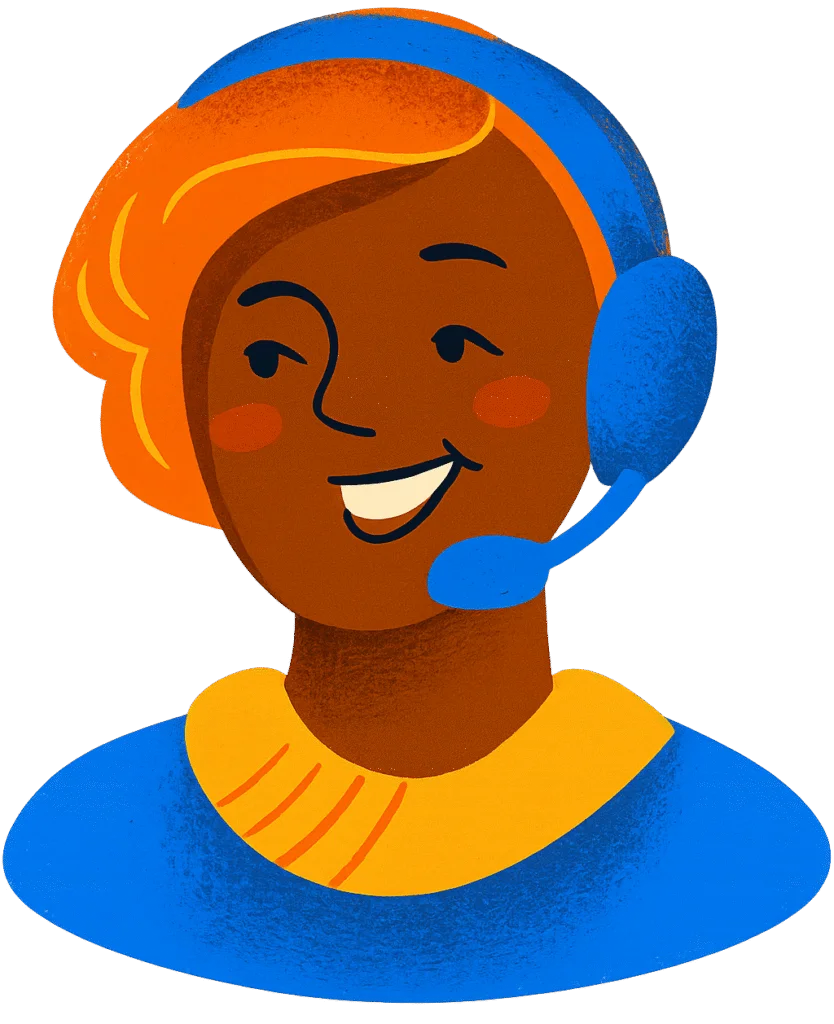 Smiling customer service representative with headset providing support for rent a car in Karachi services.