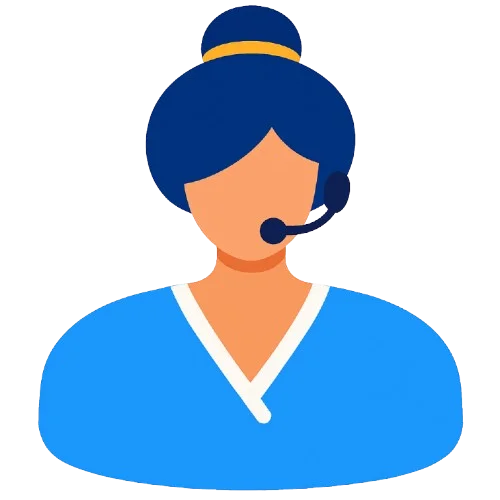 Customer support representative with headset, highlighting 24/7 assistance service about Neom Rent a Car.